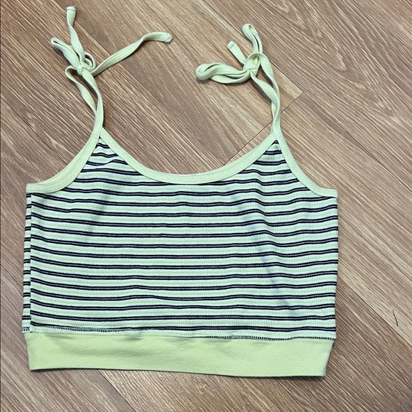 Truly Madly Deeply Striped Crop Top - Yellow and Black medium - Picture 1 of 3